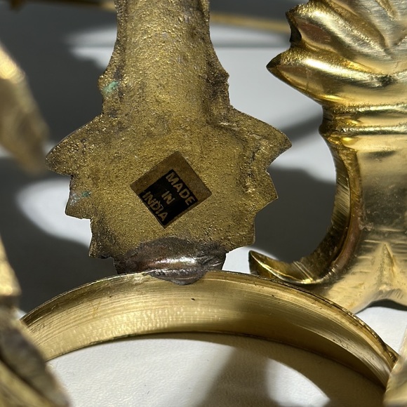 Vintage Brass Gazing Ball Stands, Set of 2 Made in India - Picture 8 of 10